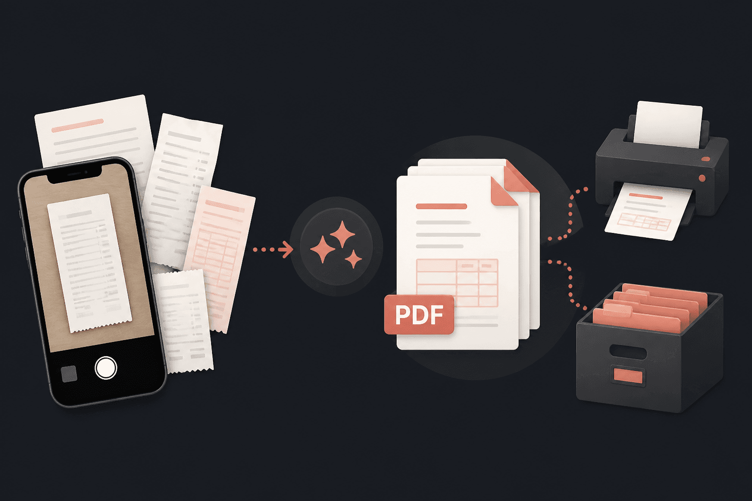 HEIC receipt and document photos converting into printable PDF files