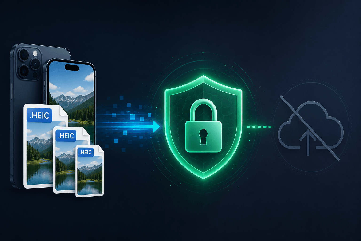 iPhone photos protected behind a privacy shield instead of uploading to the cloud